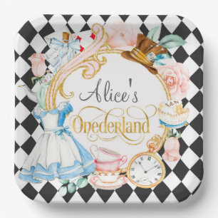 Assiettes En Carton Alice dans l'Onederland fêté de thé de haine 