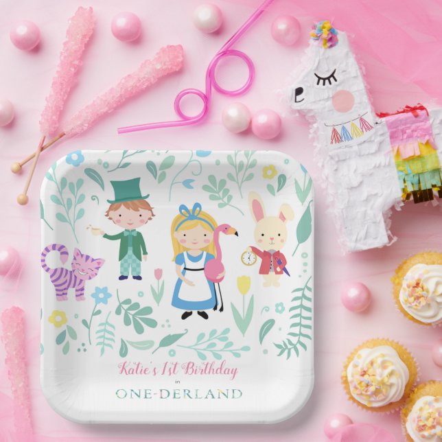 Assiettes En Carton Alice dans l'une des régions | Première fête d'ann (Fête)