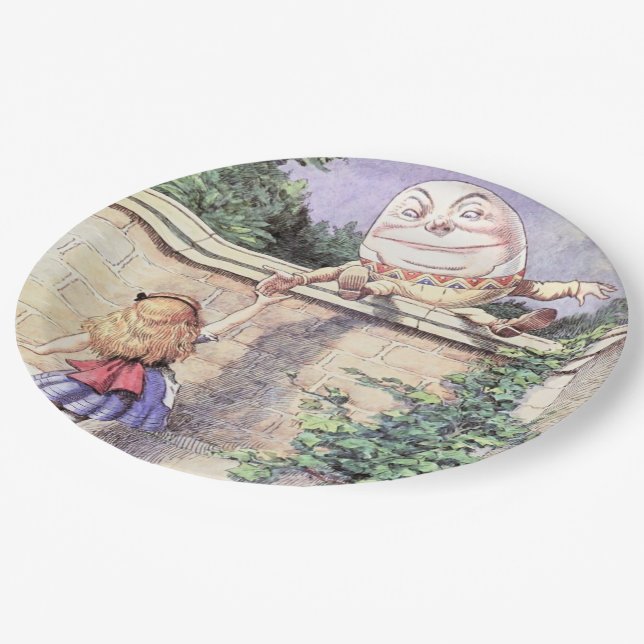 Assiettes En Carton Alice rencontre Humpty Dumpty (Angle)