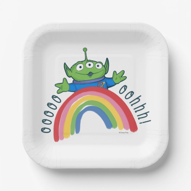 Assiettes En Carton Alien de Toy Story Rainbow (Recto)
