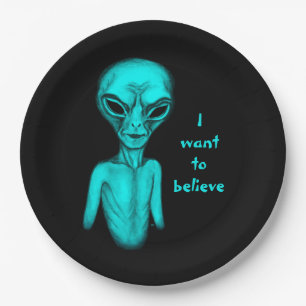 Assiettes En Carton Alien, je veux croire