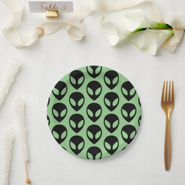 Assiettes En Carton Alien spatial (Mariage)