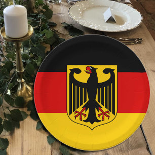 Assiettes En Carton Allemagne, fête du drapeau allemand, anniversaire 