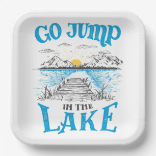 Assiettes En Carton Aller Sauter Dans Le Lac
