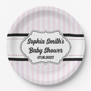 Assiettes En Carton Allez Baby Lets Go Party Pink and Black Doll