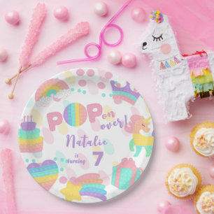 Assiettes En Carton Allez-y ! Pastel pop it anniversaire enfant