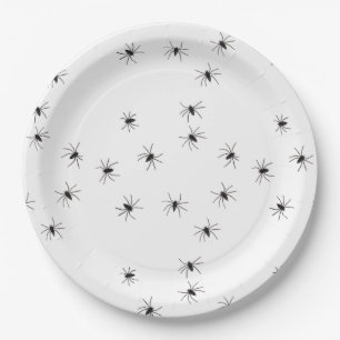 Assiettes En Carton Allover Araignées Halloween