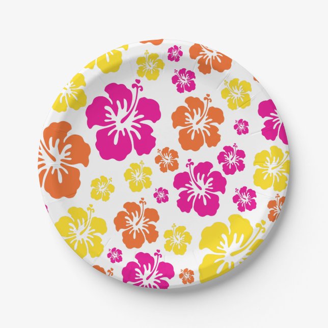Assiettes En Carton Aloha Cute Hawaiian 1er Anniversaire Thème de fête (Devant)