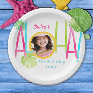 Assiettes En Carton Aloha Luau Anniversaire Photo tropicale