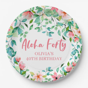 Assiettes En Carton Aloha Quarante Anniversaire Tropical Luau