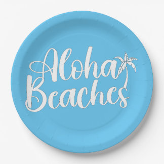 Assiettes En Carton Aloha Tropical Beach design