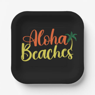 Assiettes En Carton Aloha Tropical Beach design
