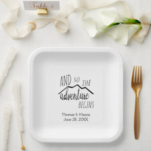 Assiettes En Carton Alors L'Aventure Commence Rustic Mountain Mariage 