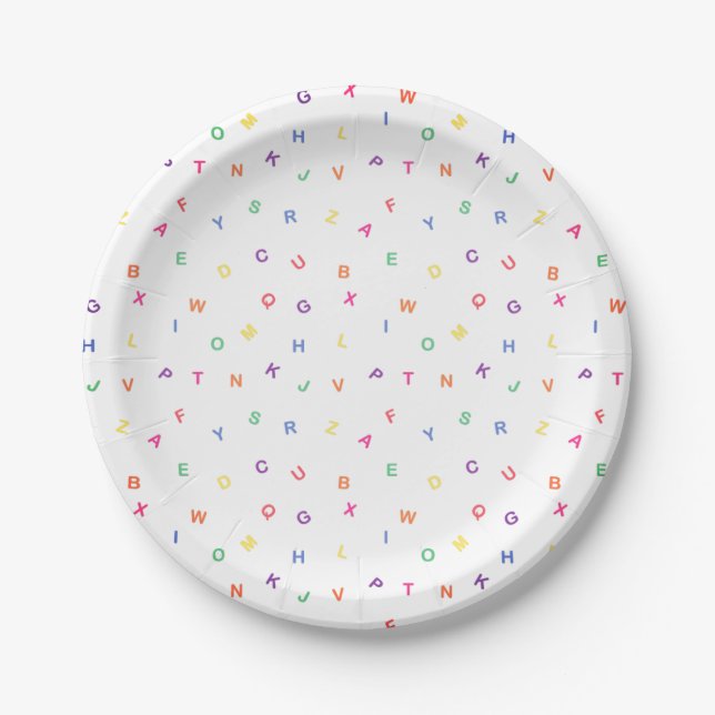 Assiettes En Carton Alphabet (Devant)