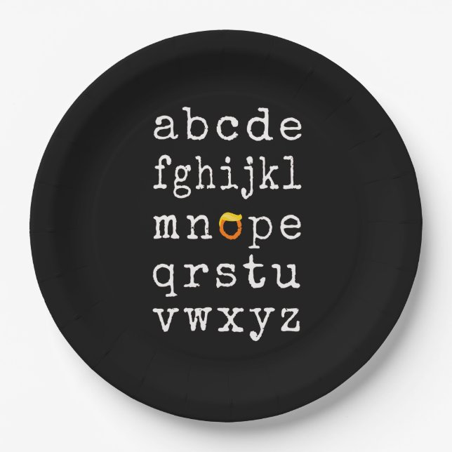 Assiettes En Carton Alphabet anti-Trump - Nope V (Devant)