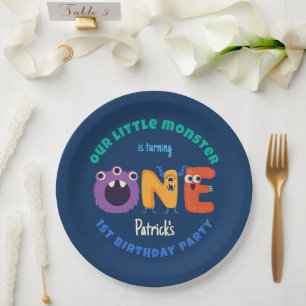 Assiettes En Carton Alphabet Monstres 1er anniversaire Notre petit mon