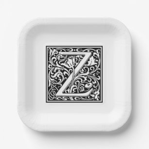 Assiettes En Carton Alphabet « Z » de William Morris