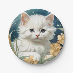 Assiettes En Carton Alphonse Mucha Art Nouveau Kitten