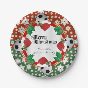 Assiettes En Carton Amants du football de Joyeux Noël