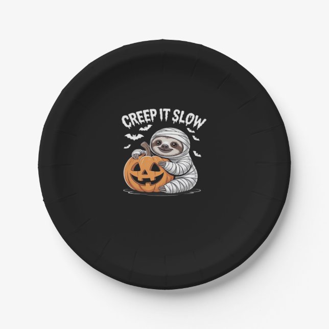 Assiettes En Carton Amateurs de fentes mignonnes Drôle Halloween Citro (Devant)