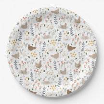 Amateurs de poulet Farmyard Animal Floral Party
