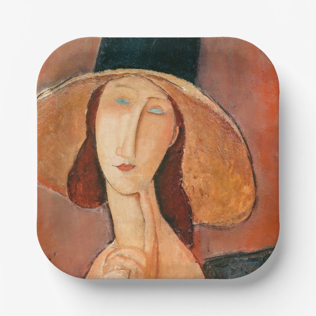 Assiettes En Carton Amedeo Modigliani - Jeanne Hebuterne en grand Casq (Recto)