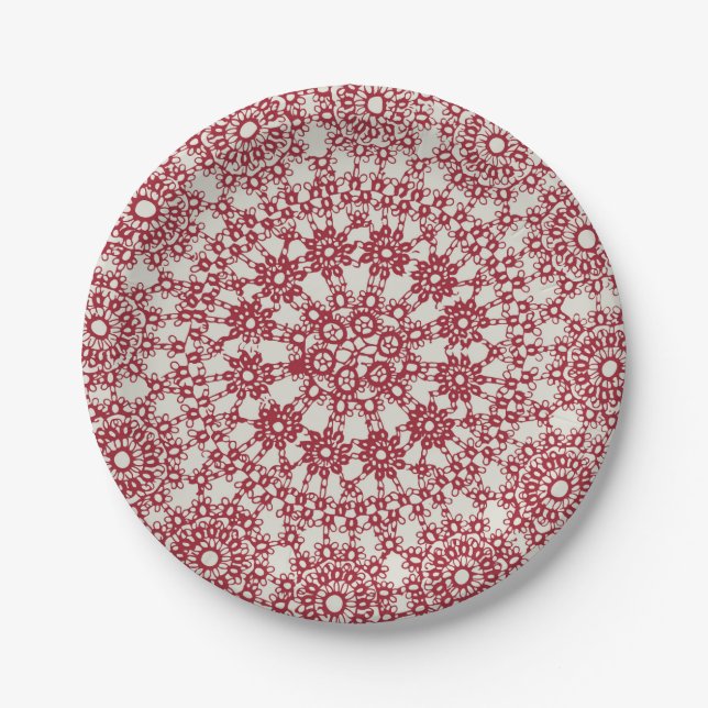 Assiettes En Carton American Doily & Lace, 12 ans, Cream on Blue (Devant)