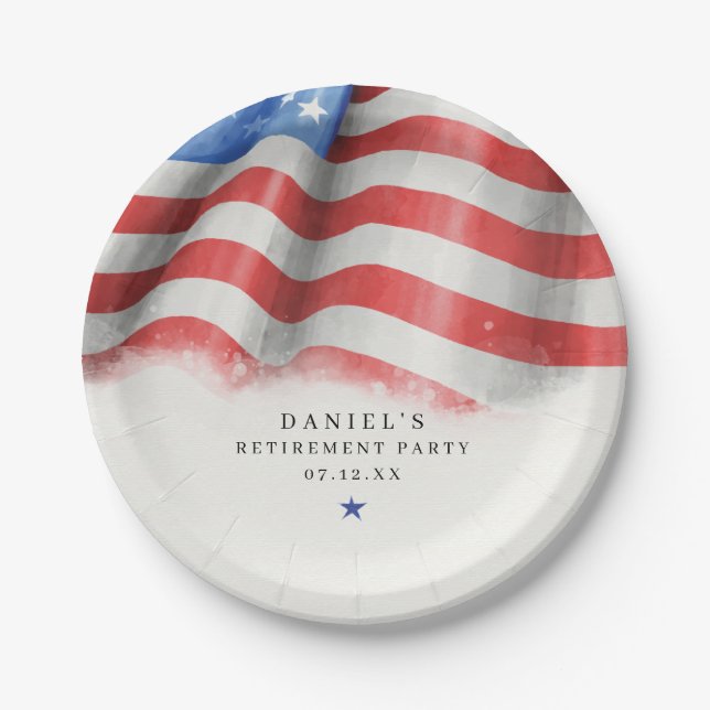 Assiettes En Carton American Flag Classic (Devant)