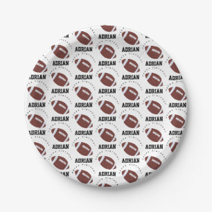 Assiettes En Carton American Football Gridiron Ball Anniversaire Nom