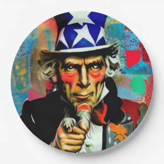 Assiettes En Carton American Uncle Sam