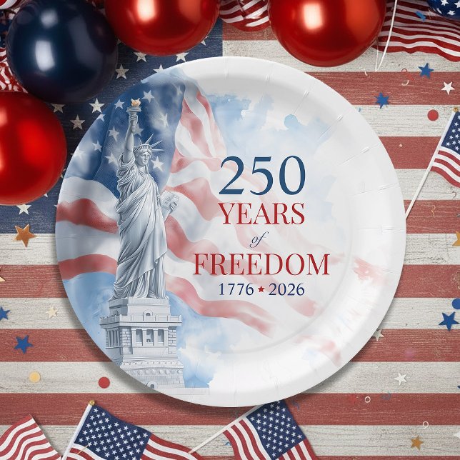 Assiettes En Carton America's Semiquincentennial 250 Years Freedom (Semiquincentennial 250 Years Freedom Paper Plates)
