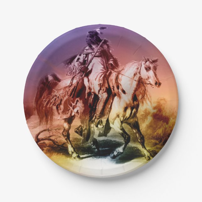 Assiettes En Carton Amérindien (Devant)