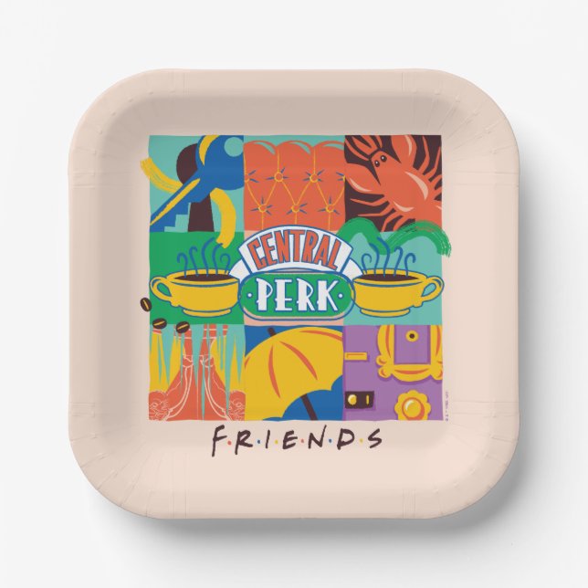 Assiettes En Carton AMIS™ | Central Perk Vibrant Graphic (Recto)