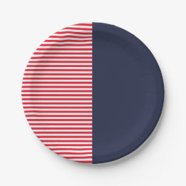 Assiettes En Carton Amis de la famille amusants Rouge Blanc & Bleu Cél