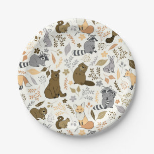 Assiettes En Carton Amis de Woodland
