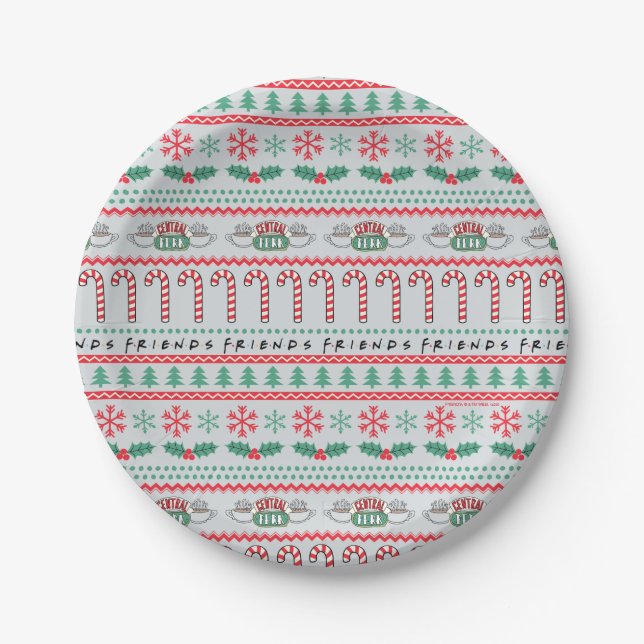 Assiettes En Carton AMIS™ | Doux moche Motif de Noël (Devant)