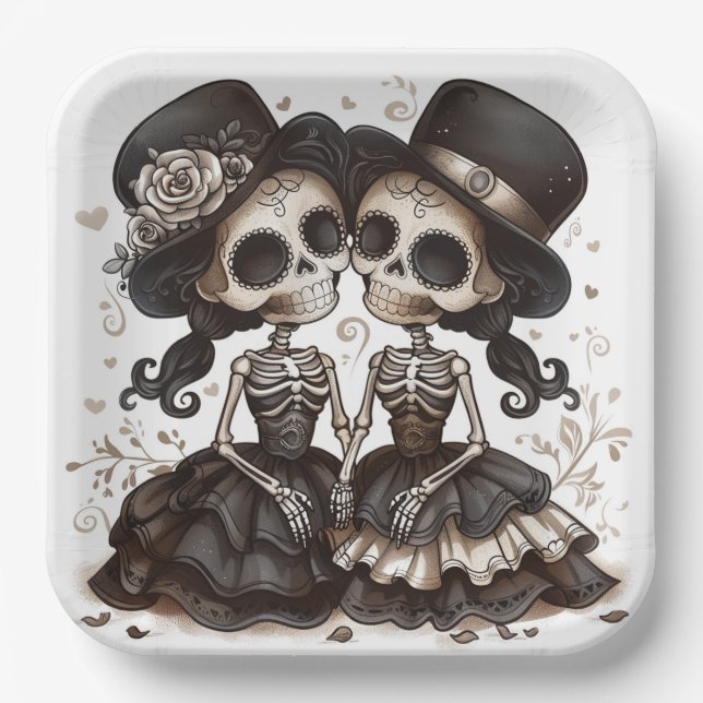Assiettes En Carton Amis gothiques filles (Recto)