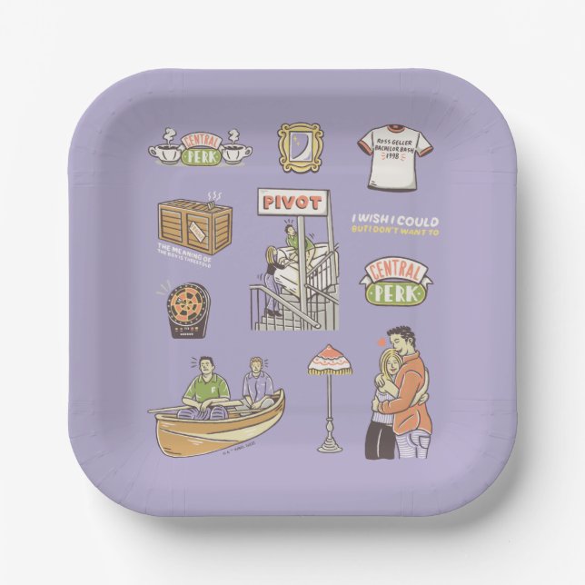 Assiettes En Carton AMIS™ | Icônes de dessin (Recto)