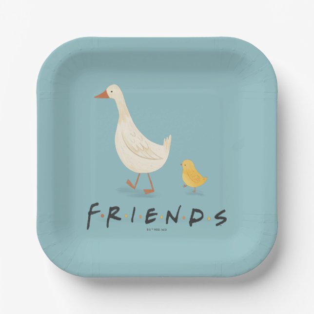 Assiettes En Carton AMIS™ | Le poussin et le canard (Recto)