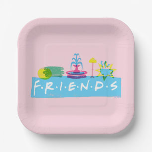Assiettes En Carton AMIS™   Logo avec icônes