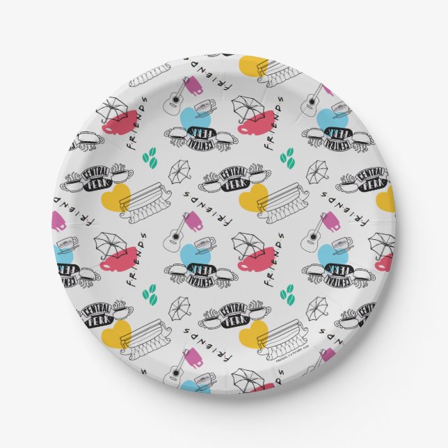 Assiettes En Carton AMIS™ | Motif d'icône (Devant)