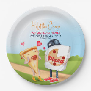 Assiettes En Carton Amour à la pizza drôle