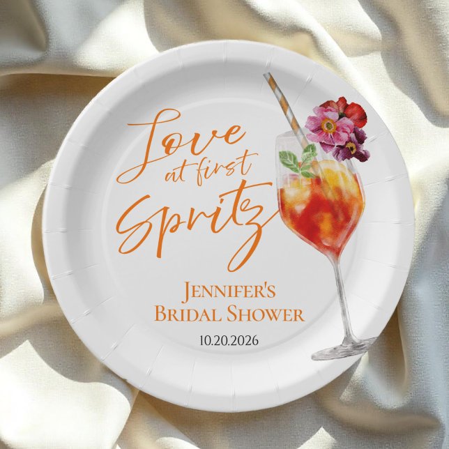 Assiettes En Carton Amour au premier Spritz | Réception de mariage à l (Créateur téléchargé)