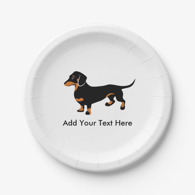 Assiettes En Carton Amour de chien de Doxie - petit teckel mignon (Devant)