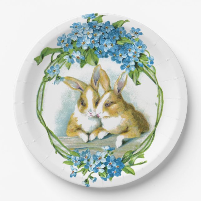 Assiettes En Carton Amour de lapin (Devant)