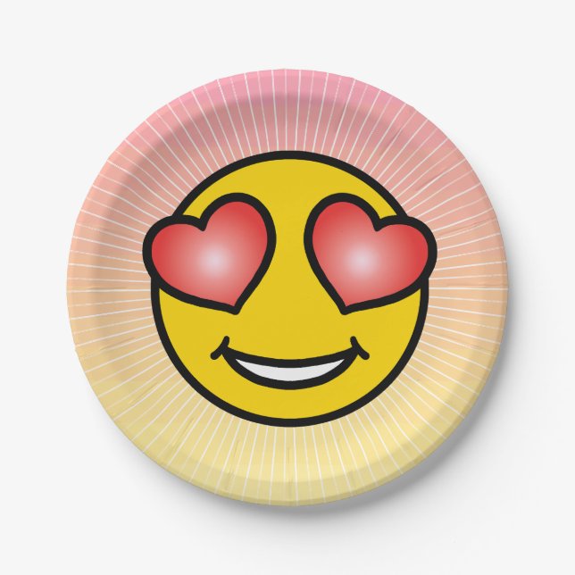 Assiettes En Carton Amour Emoji (Devant)