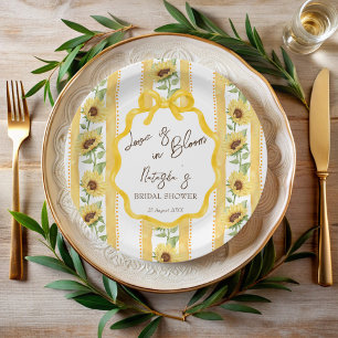 Assiettes En Carton Amour en fleurs tournesols nuptiale douche monogra