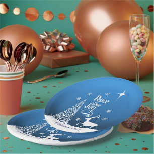 Assiettes En Carton Amour, Joie, Paix, Noël - Personnaliser