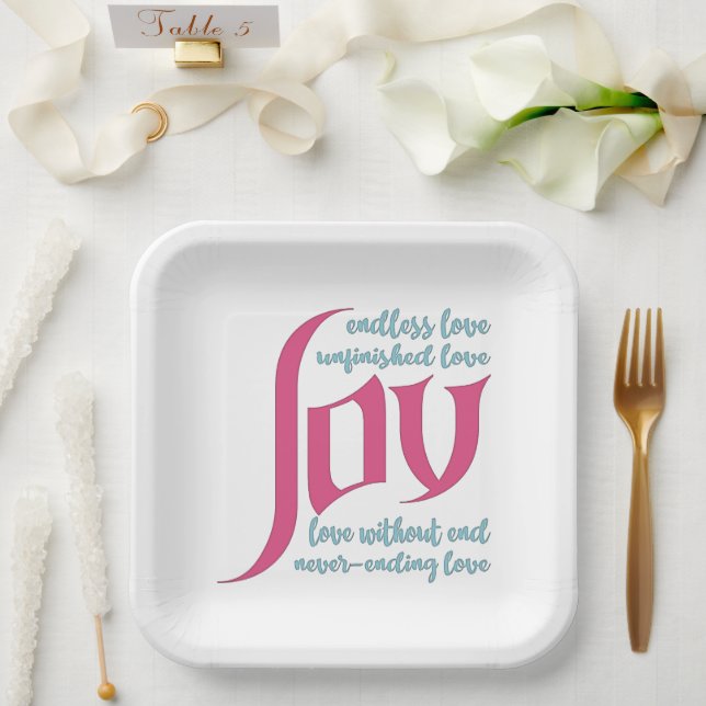 Assiettes En Carton Amour sans fin (Mariage)
