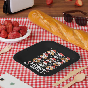 Assiettes En Carton Amoureux des chiens de Dog Mama Christmas Joyeux W